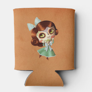 Dia de Los Muertos Vintage Doll Can Cooler