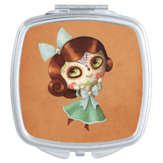 Dia de Los Muertos Vintage Doll Mirror For Makeup