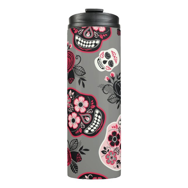 Dia de los Muertos: Vintage Pattern Thermal Tumbler (Front)