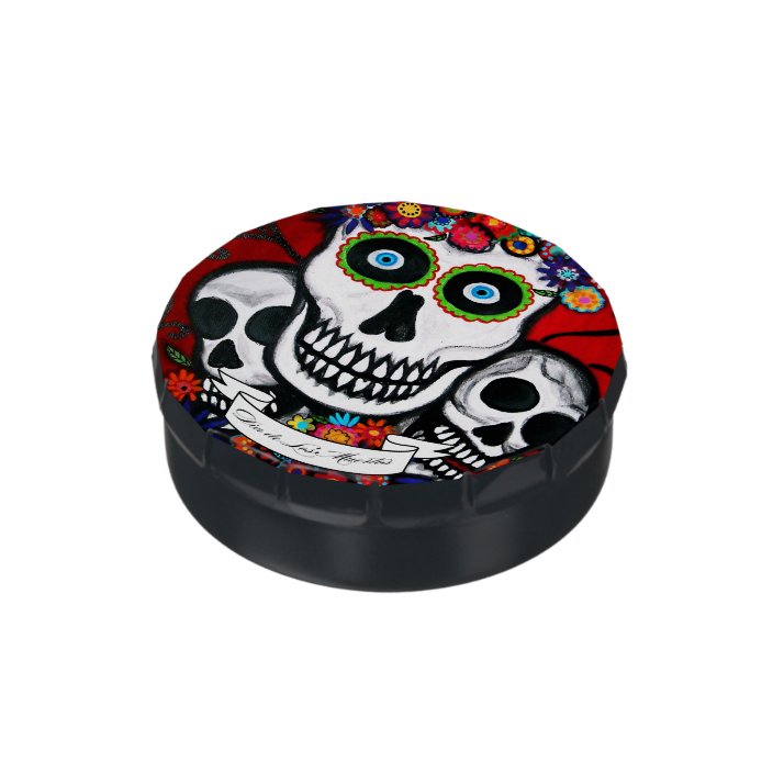 Dia De Los Muertos Wedding 3 Calaveras Jelly Belly Tin 