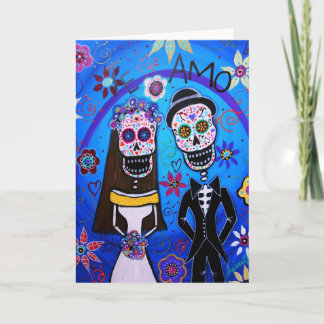 Dia de los Muertos Wedding Card