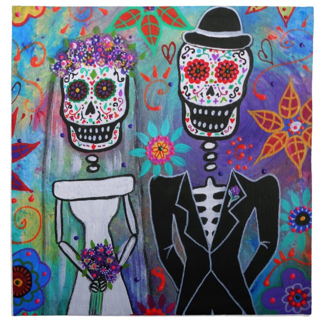 DIA DE LOS MUERTOS WEDDING CLOTH NAPKIN (Front)