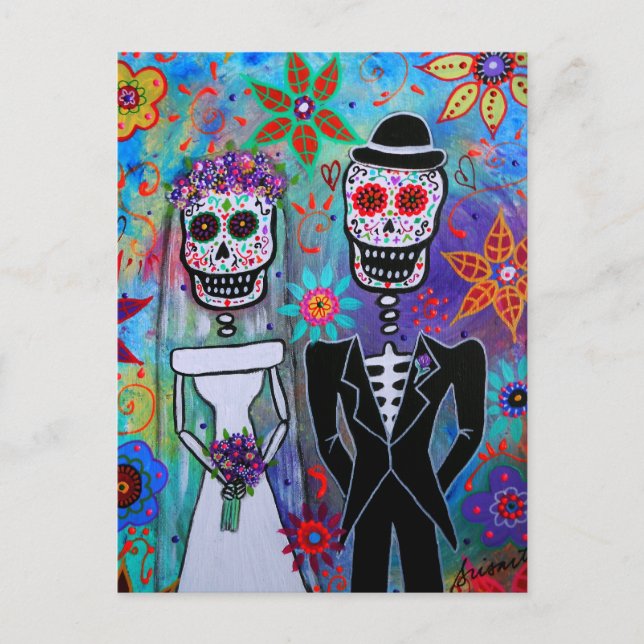 DIA DE LOS MUERTOS WEDDING POSTCARD (Front)