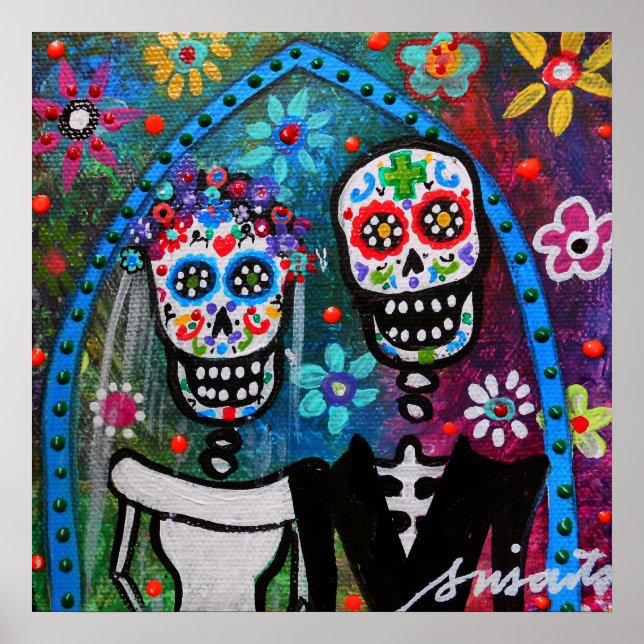 Dia de los Muertos Wedding Poster (Front)