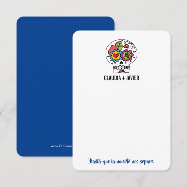 Dia De Los Muertos Wedding Thank You Card (Front/Back)