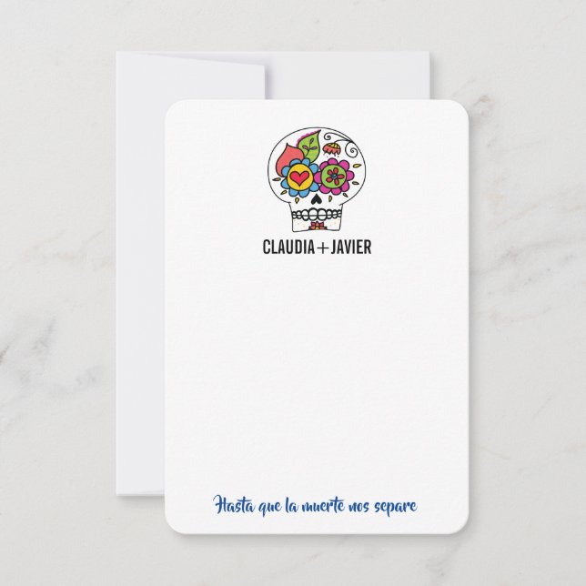 Dia De Los Muertos Wedding Thank You Card (Front)