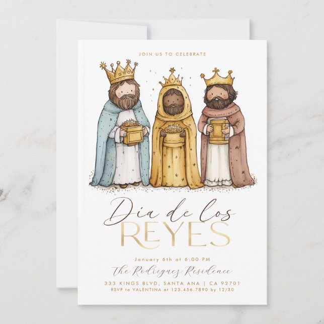 Día De Los Reyes Mexican 3 Kings Day Party Invitation (Front)