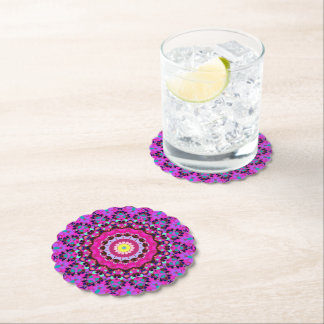 Dia de los Wild Colors Kaleidoscope Paper Coaster
