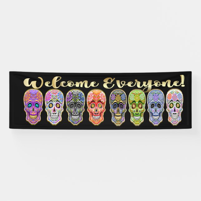 Dia De Muertos Banner - Sugar Skulls (Horizontal)