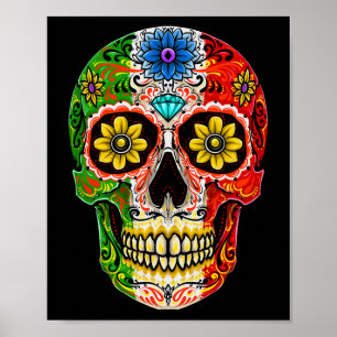 Dia De Muertos Cinco De Mayo Sugar Skull Mexican F Poster