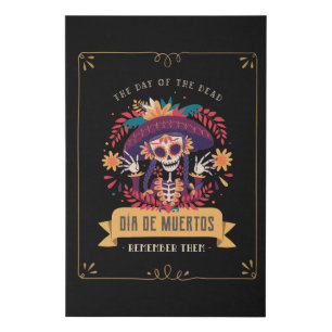 Dia de muertos day of the dead faux canvas print