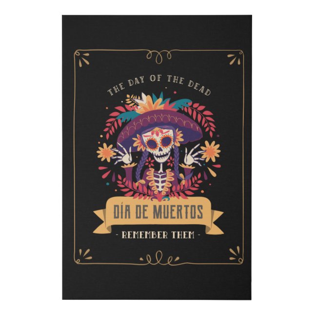 Dia de muertos day of the dead faux canvas print (Front)