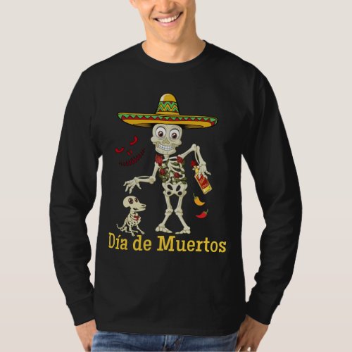 DIA DE MUERTOS DAY OF THE DEAD mens long sleeve T_Shirt