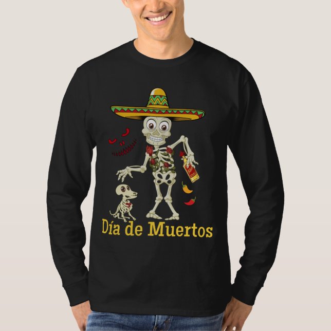 DIA DE MUERTOS (DAY OF THE DEAD) men's long sleeve T-Shirt (Front)