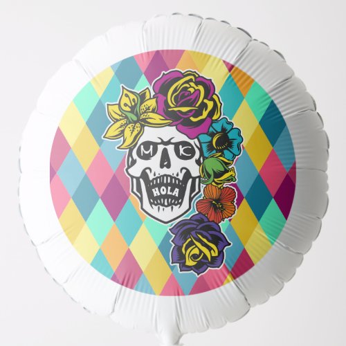 Dia de Muertos Day of the Dead Sugar Skull Custom Balloon