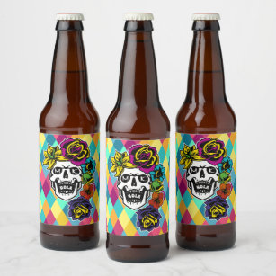 Sugar Skull Beer & Liquor Labels | Zazzle