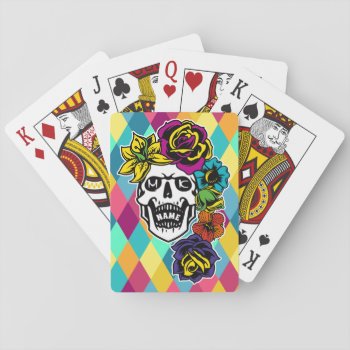Dia de Muertos Day of the Dead Sugar Skull Custom Playing Cards