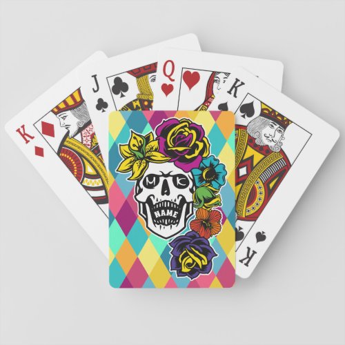 Dia de Muertos Day of the Dead Sugar Skull Custom Poker Cards