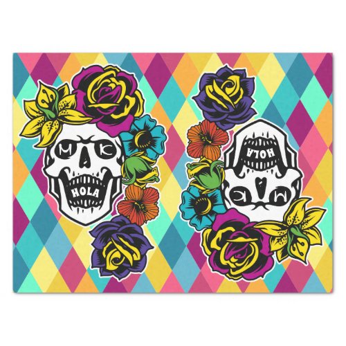 Dia de Muertos Day of the Dead Sugar Skull Custom Tissue Paper