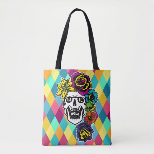 Dia de Muertos Day of the Dead Sugar Skull Custom Tote Bag