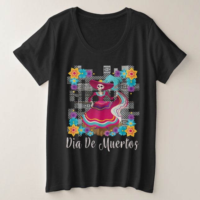 Dia de Muertos (Day of the Dead) Women's Plus Size T-Shirt (Design Front)