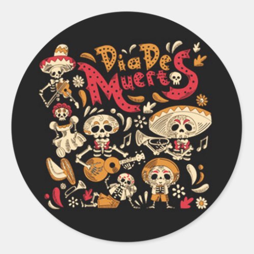 Dia de Muertos DOD Classic Round Sticker
