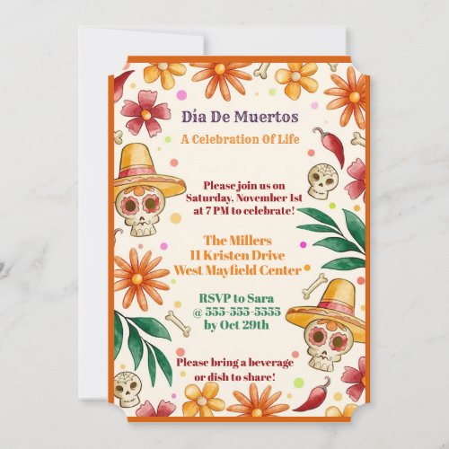 Dia de Muertos DOD Party Invitation