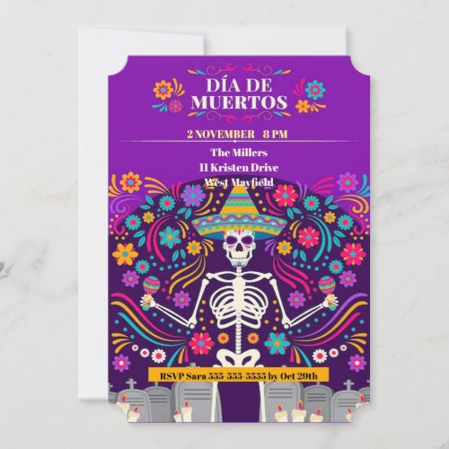 Dia de Muertos DOD Party Invitation