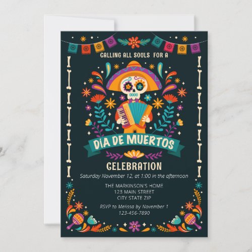 Dia De Muertos Festive Celebration Invitation