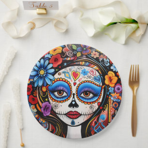 Dia de Muertos☠️ La Calavera Catrina Paper Plates