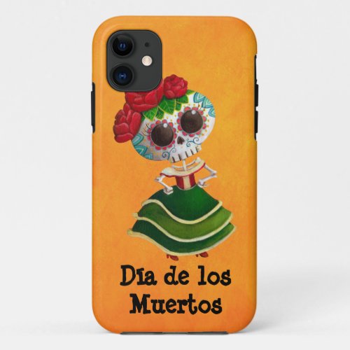 Dia de Muertos Mexican Miss Death iPhone 11 Case