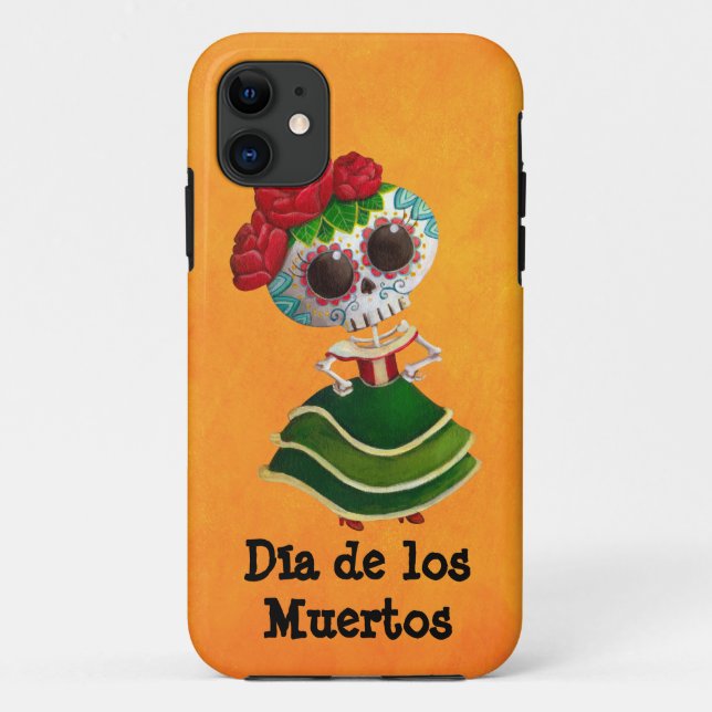 Dia de Muertos Mexican Miss Death Case-Mate iPhone Case (Back)