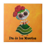 Dia De Muertos Mexican Miss Death Ceramic Tile at Zazzle
