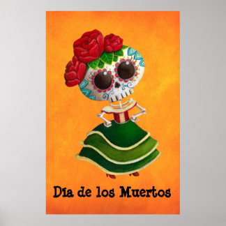 Dia de Muertos Mexican Miss Death Poster