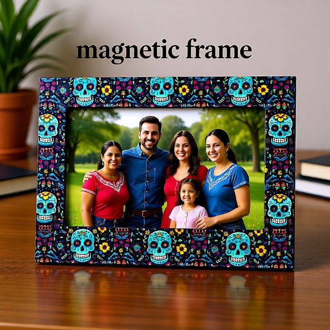 Día de Muertos Reverie: Turquoise Sugar Skull  Magnetic Frame (Día de Muertos Reverie Turquoise Sugar Skull Magnetic Frame)