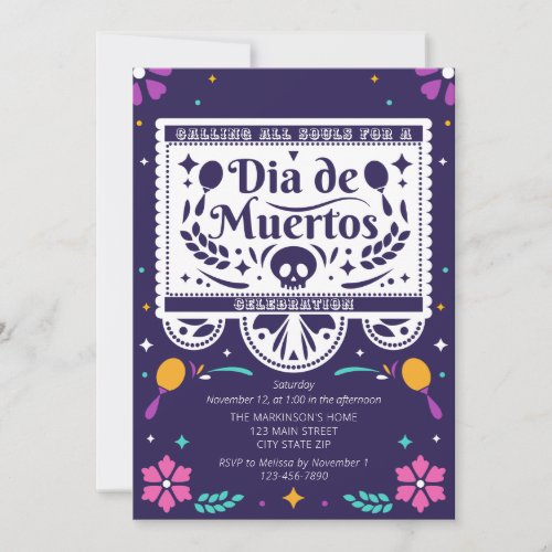 Dia De Muertos Simple Celebration Invitation