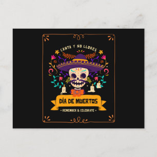 Dia de muertos Skull day of the dead Postcard