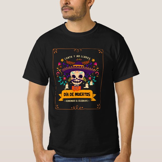Dia de muertos Skull day of the dead T-Shirt (Front)