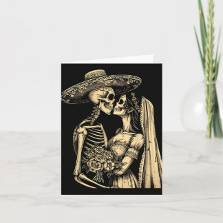 Dia De Muertos Sugar Skull Couple Skeleton Bride W Card