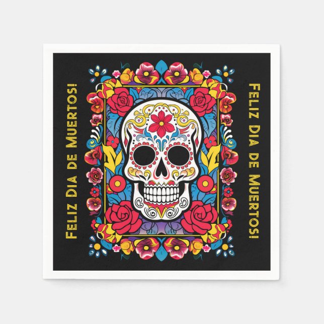 Dia de Muertos Sugar skull Napkins (Front)