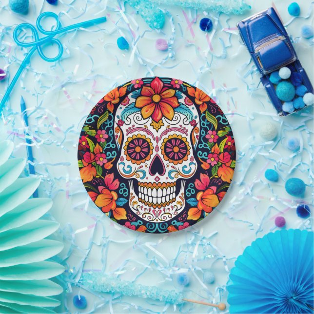 Dia de Muertos☠️ Sugar Skull  Paper Plates (Party)