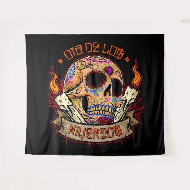 Dia De Muertos Tapestry (Front (Horizontal))