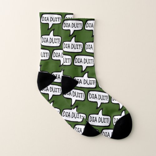 DIA DUIT Irish Gaelic Greeting Hello Gaeilge Socks