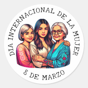 Día Internacional de la Mujer Women's Day Classic Round Sticker