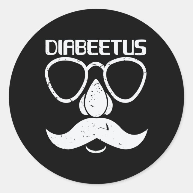 Diabeetus Beard  Diabetes Awareness Gift  Classic Round Sticker (Front)