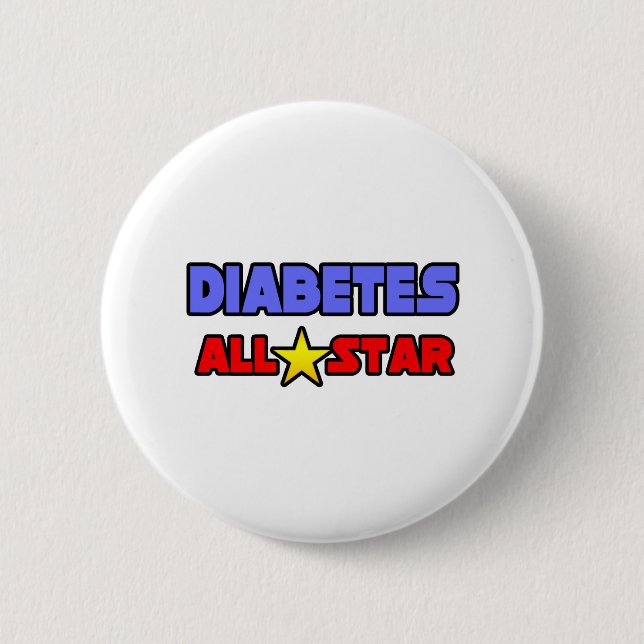 Diabetes All Star Pinback Button (Front)
