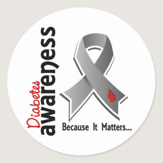 Diabetes Awareness 5 Classic Round Sticker