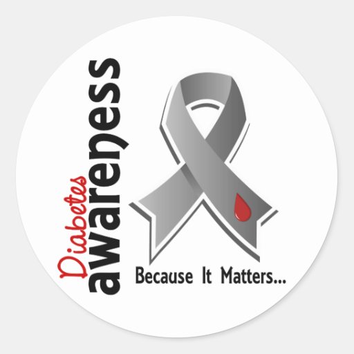 Diabetes Awareness 5 Classic Round Sticker | Zazzle