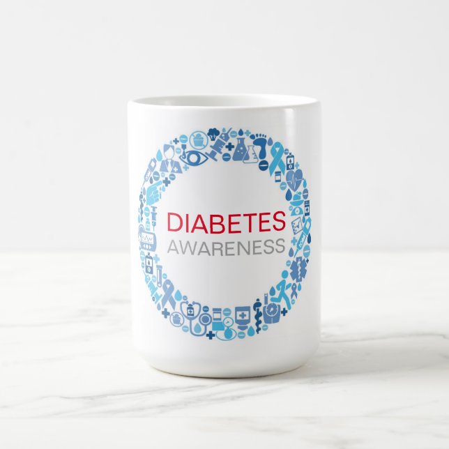 Diabetes Awareness Blue Circle Coffee Mug (Center)