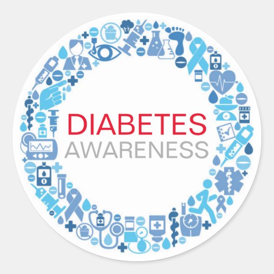 Diabetes Awareness Blue Circle Sticker